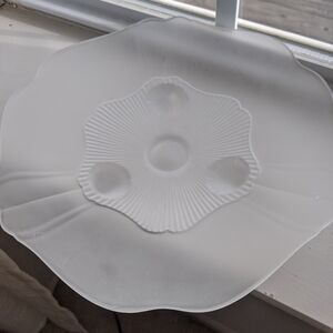 Lancaster Glass Kay Frosted 3  Footed Dish Bowl